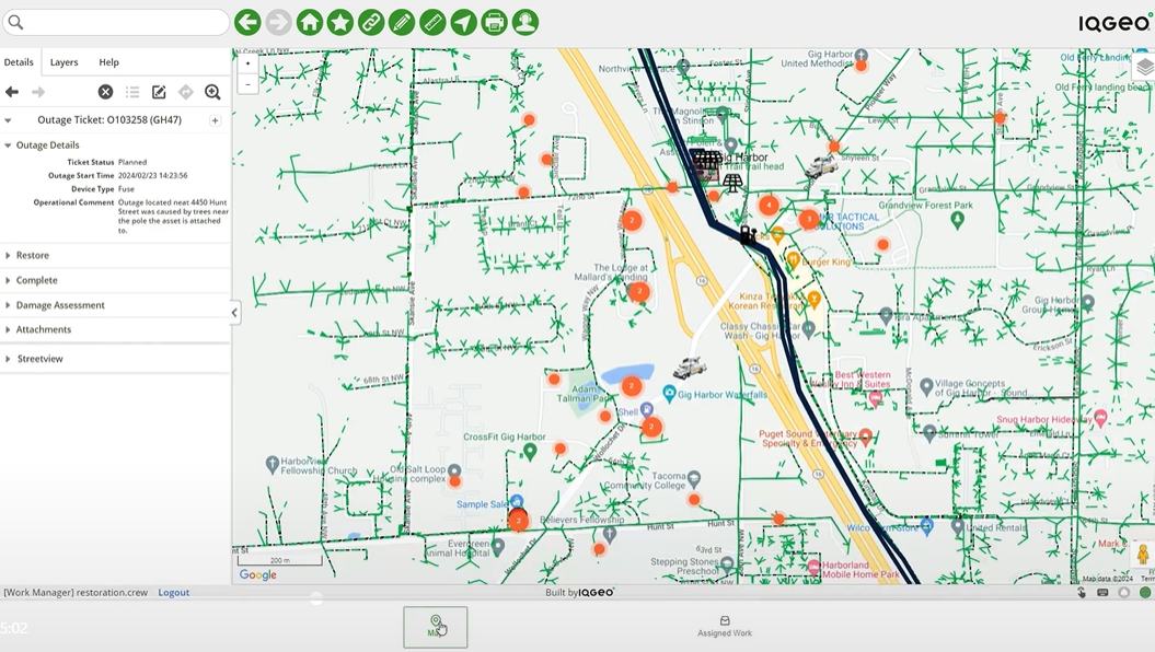 Outage management for electric utility operators