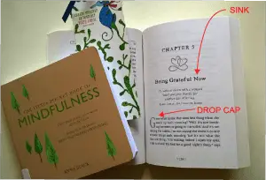 whitespace and drop cap in book layout + image